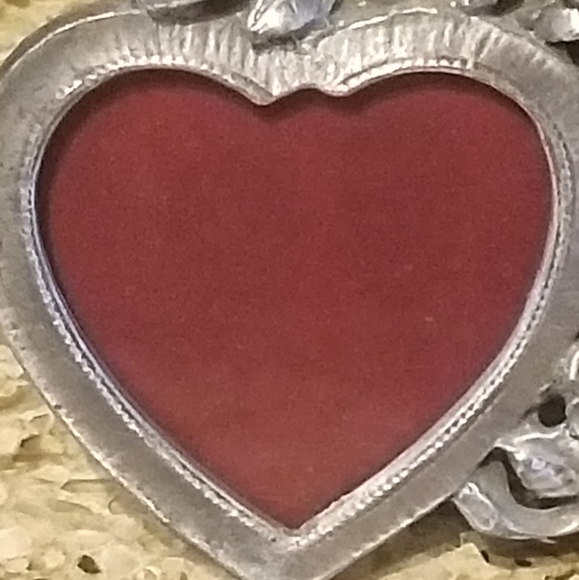 Valentine's Double HEART PEWTER Picture FRAME - Picture 5 of 16
